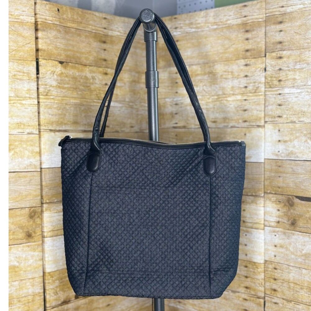 VERA BRADLEY CARSON NORTH SOUTH TOTE IN NAVY DENIM - Picture 3 of 5